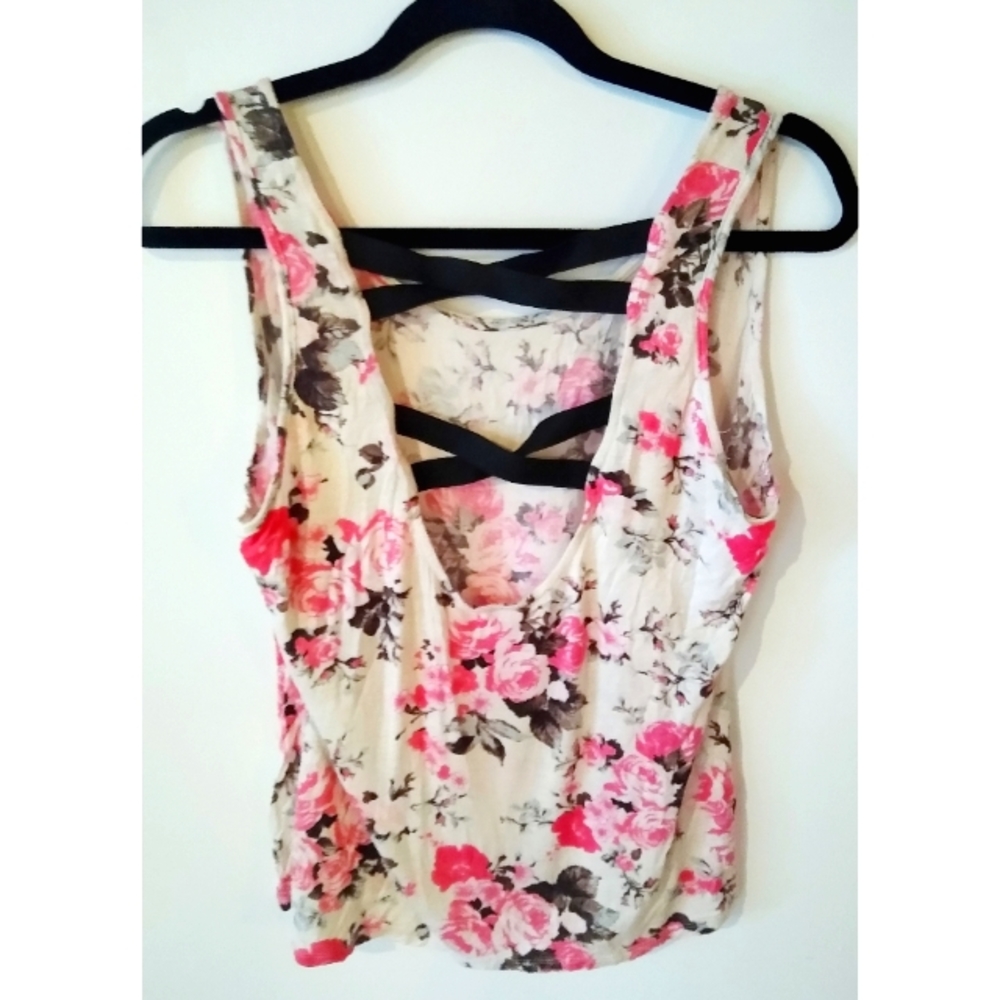Retro doll Pink rose tank top - Picture 2 of 2